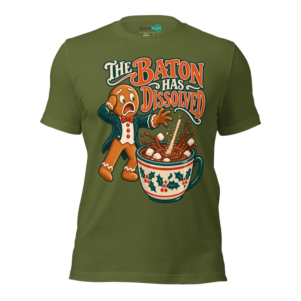 THE BATON HAS DISSOLVED T Shirt Olive Front