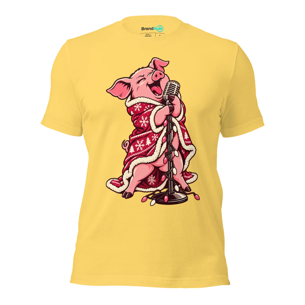 THE PIG IN A BLANKET WANTS AN ENCORE T Shirt Yellow Front