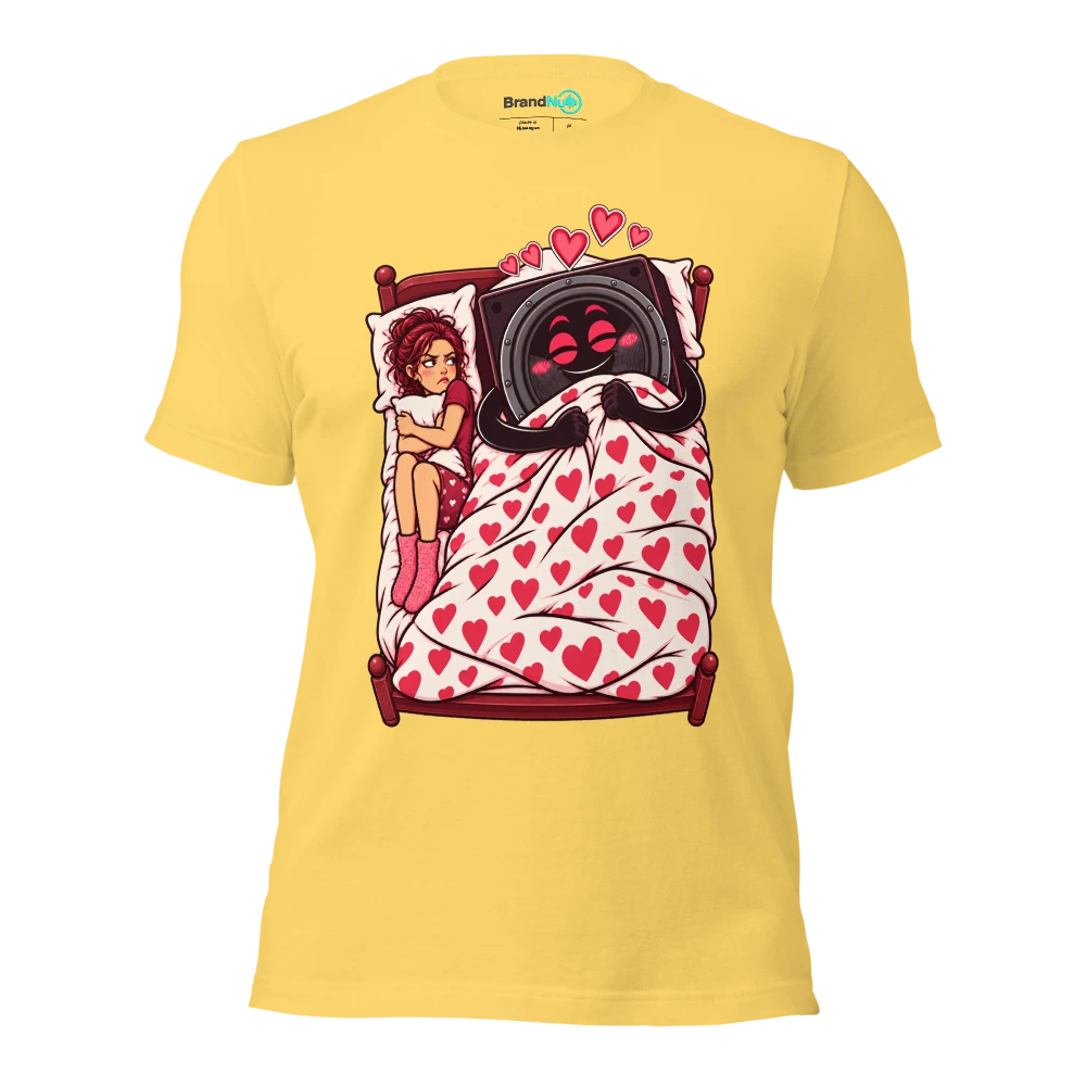 THE SUBWOOFER HAS TAKEN YOUR SIDE OF THE BED T Shirt Yellow Front