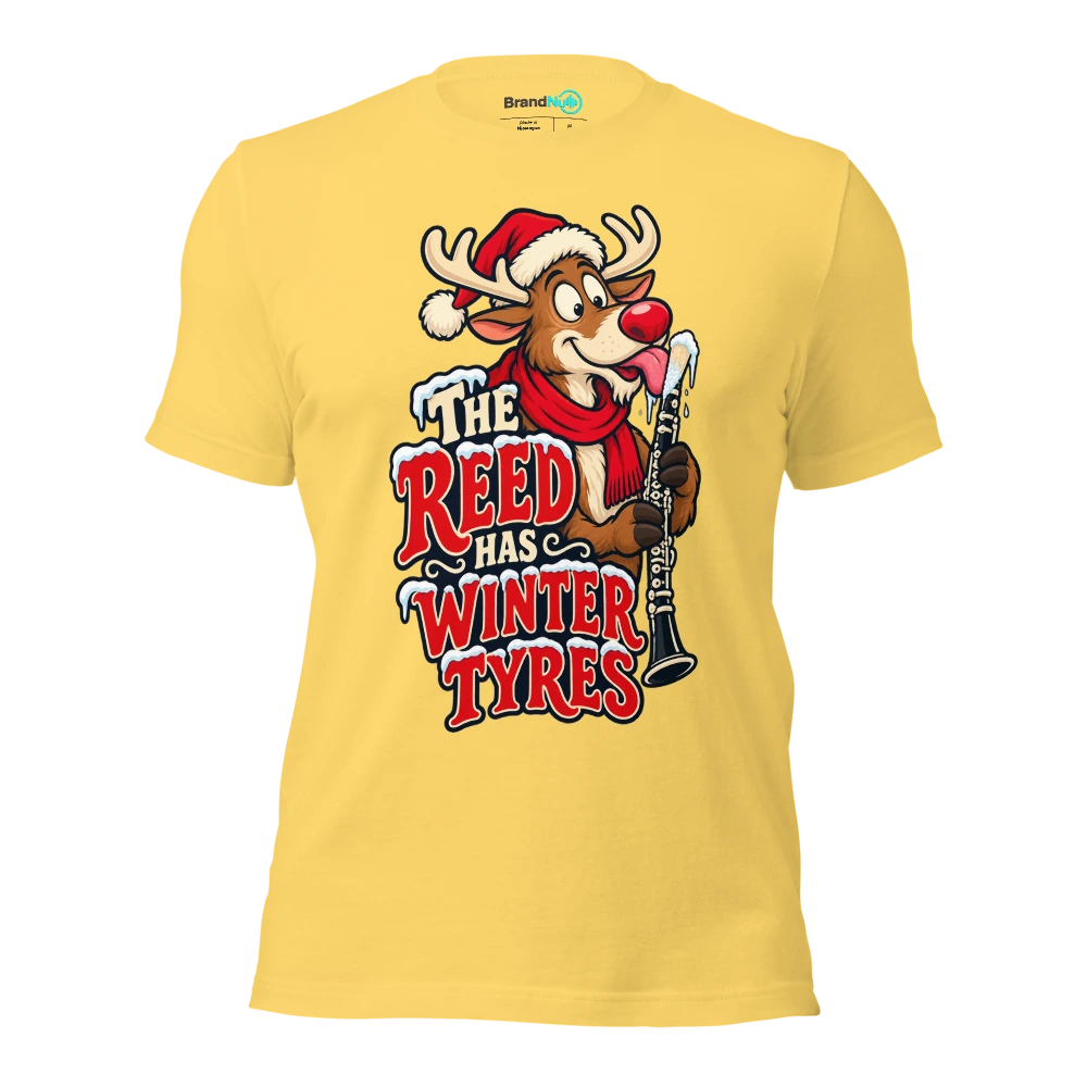 THE REED HAS WINTER TYRES T Shirt Yellow Front