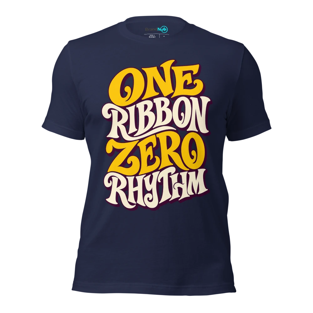 ONE RIBBON ZERO RHYTHM T Shirt Navy Front