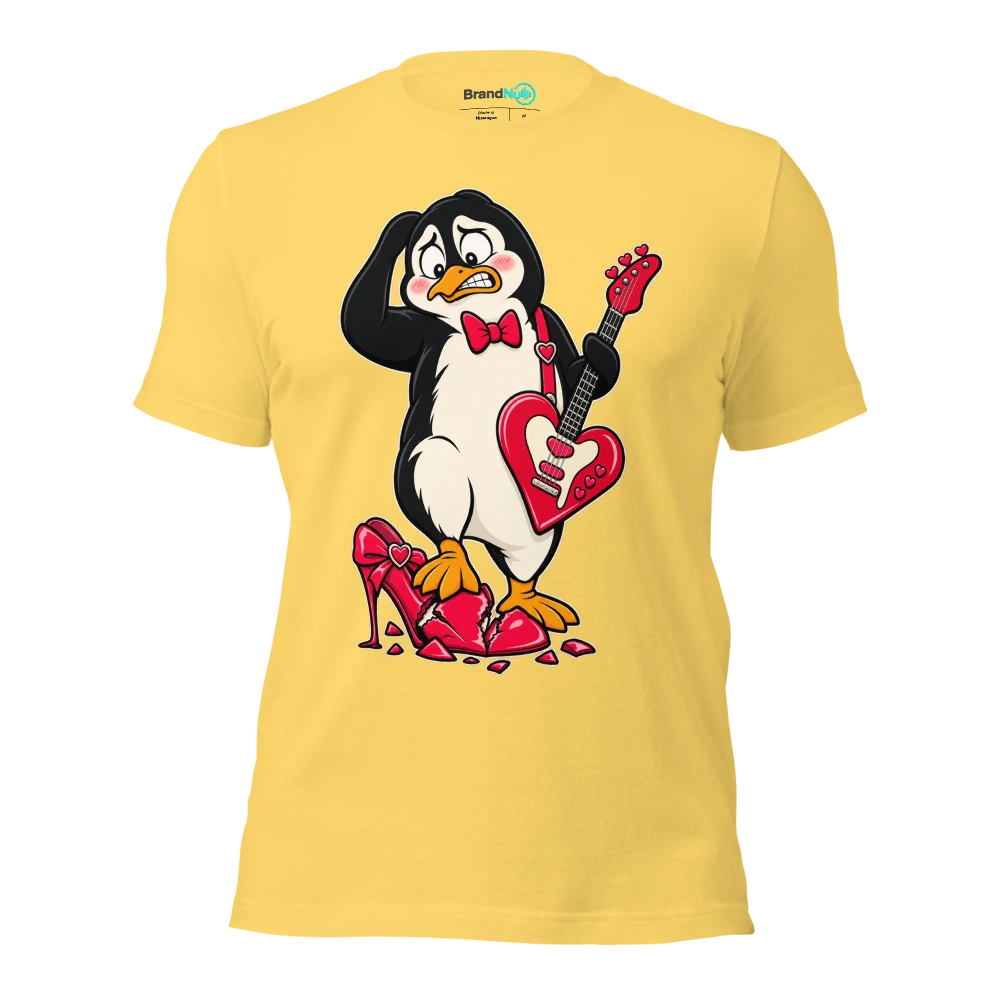 THE PENGUIN HAS STEPPED ON THE ROMANCE AGAIN T Shirt Yellow Front