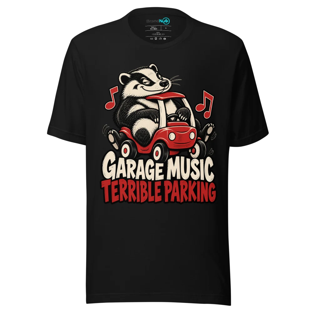 GARAGE MUSIC TERRIBLE PARKING T Shirt Black Front