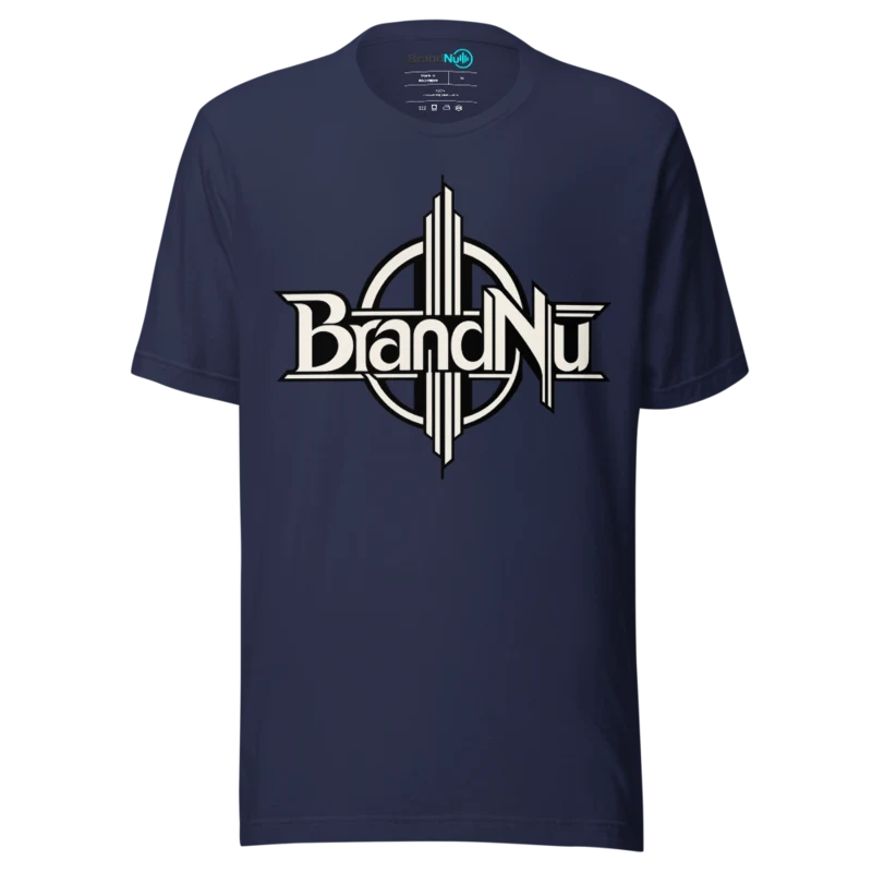 Bold BrandNu Logo Black and White Tee - Deco Monogram Edition - Navy