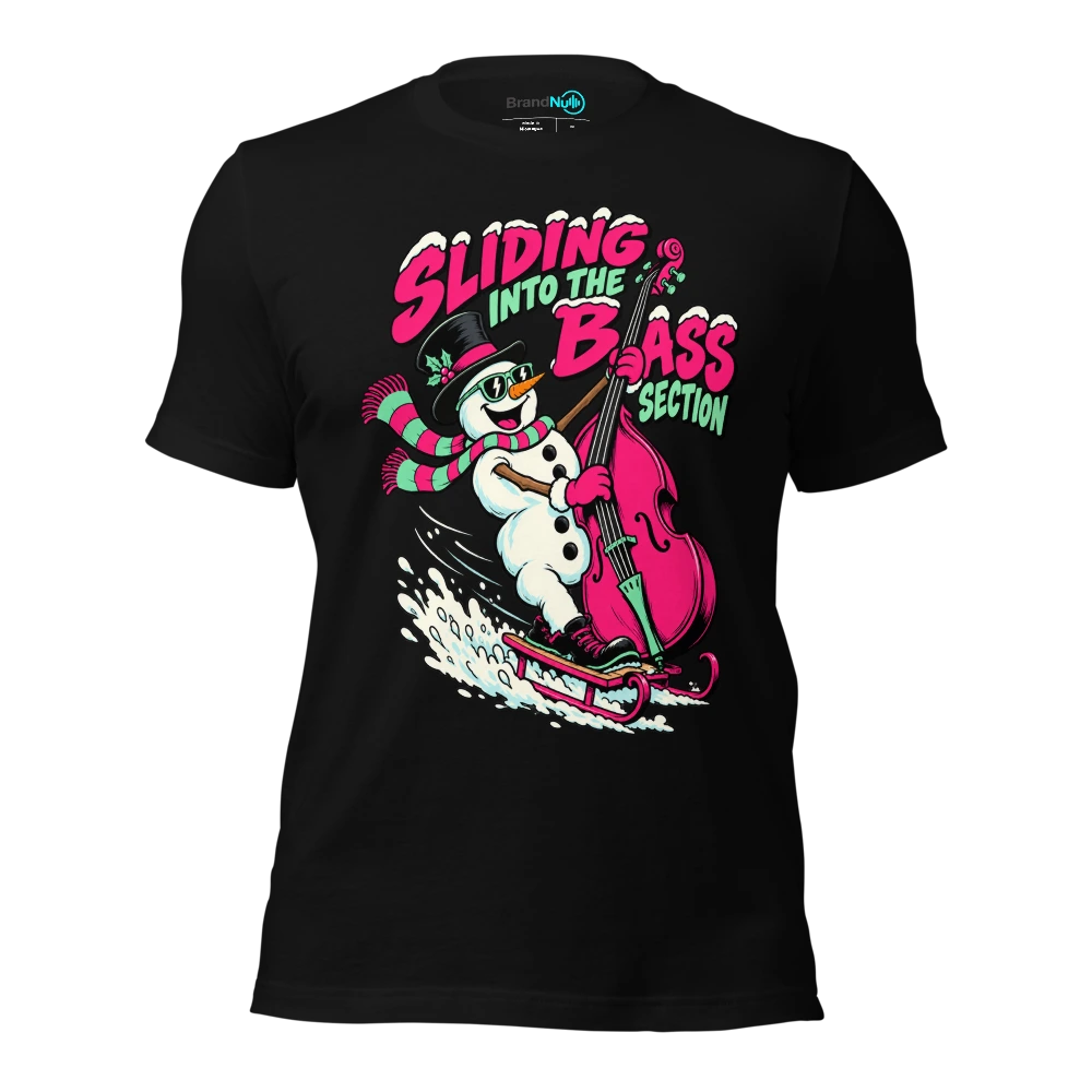 SLIDING INTO THE BASS SECTION T Shirt Black Front