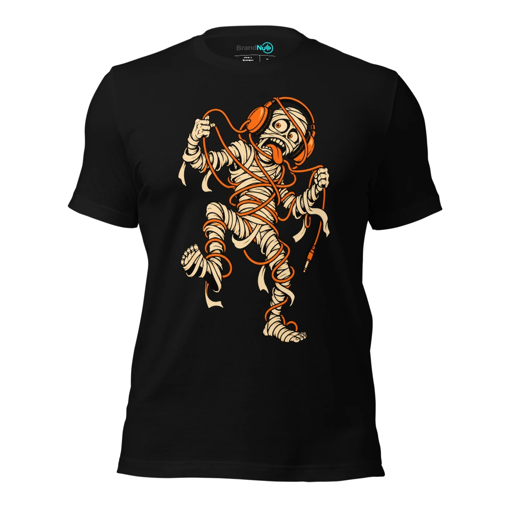 WRAPPED UP IN MY OWN HEADPHONES T Shirt Black Front