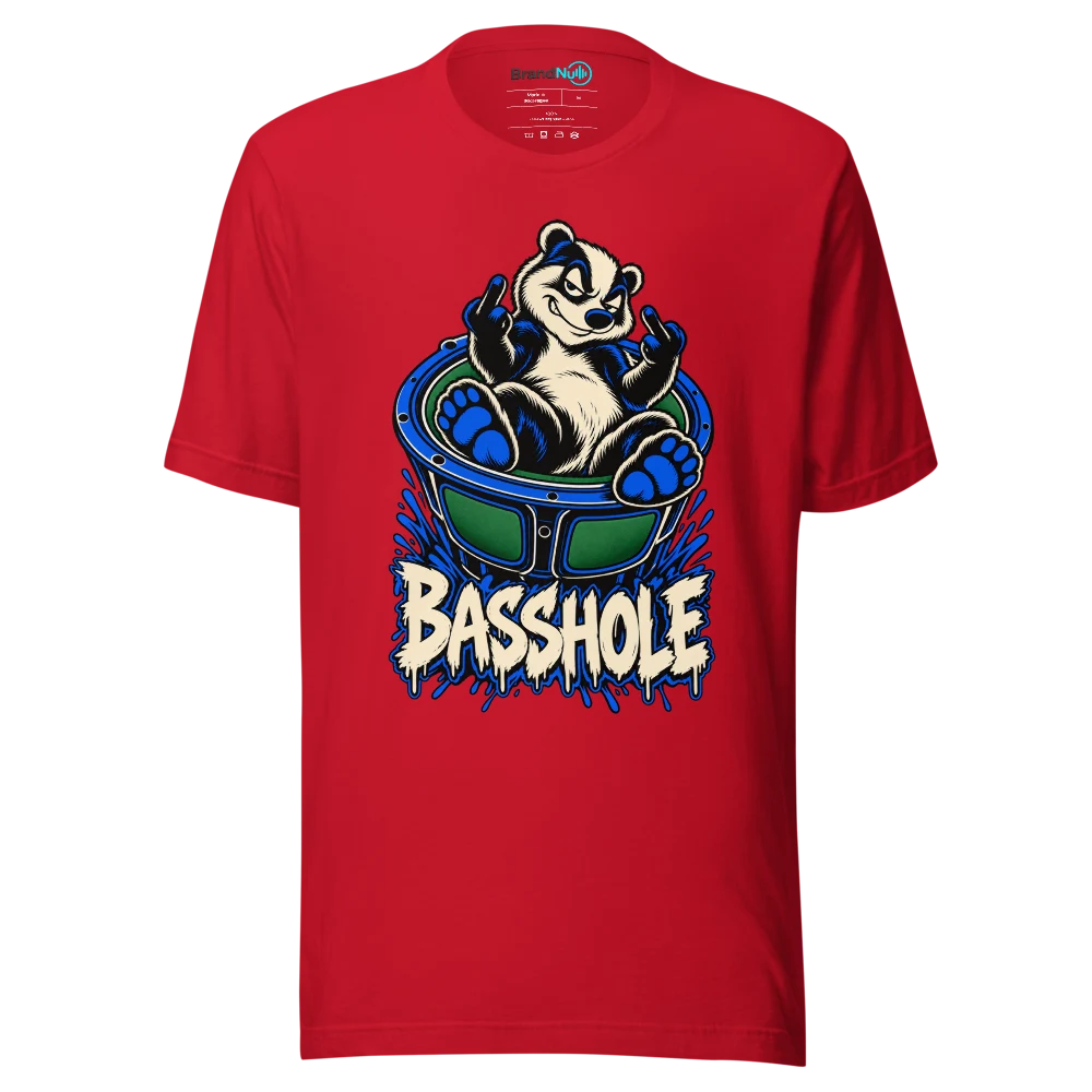 BASSHOLE T Shirt Red Front