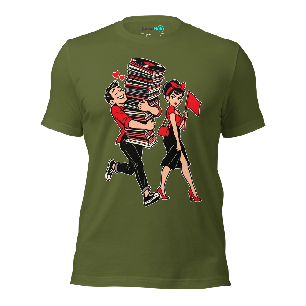 I KEPT THE RECORDS YOU KEPT THE RED FLAGS T Shirt Olive Front