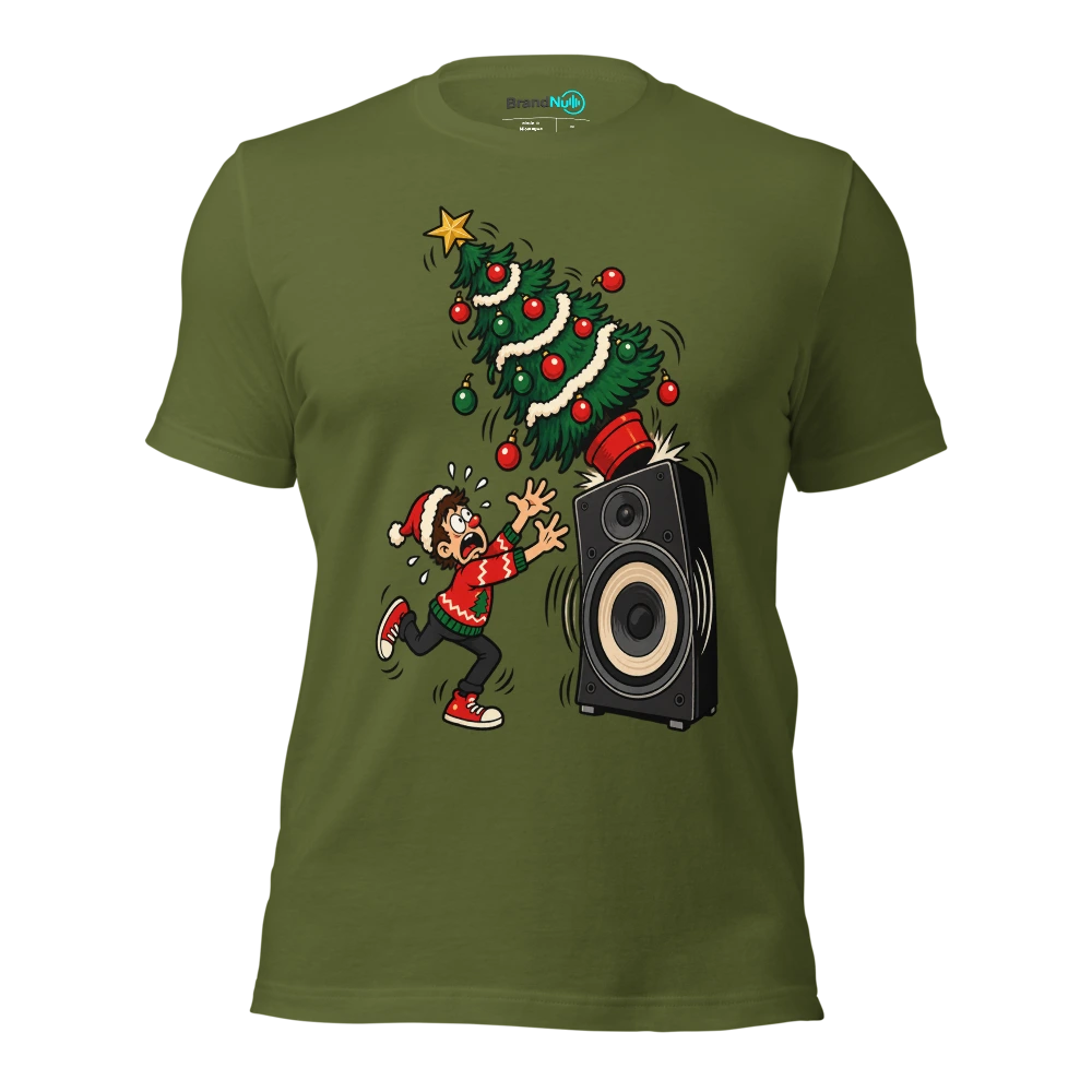 THE BASS DROPPED THE TREE FIRST T Shirt Olive Front