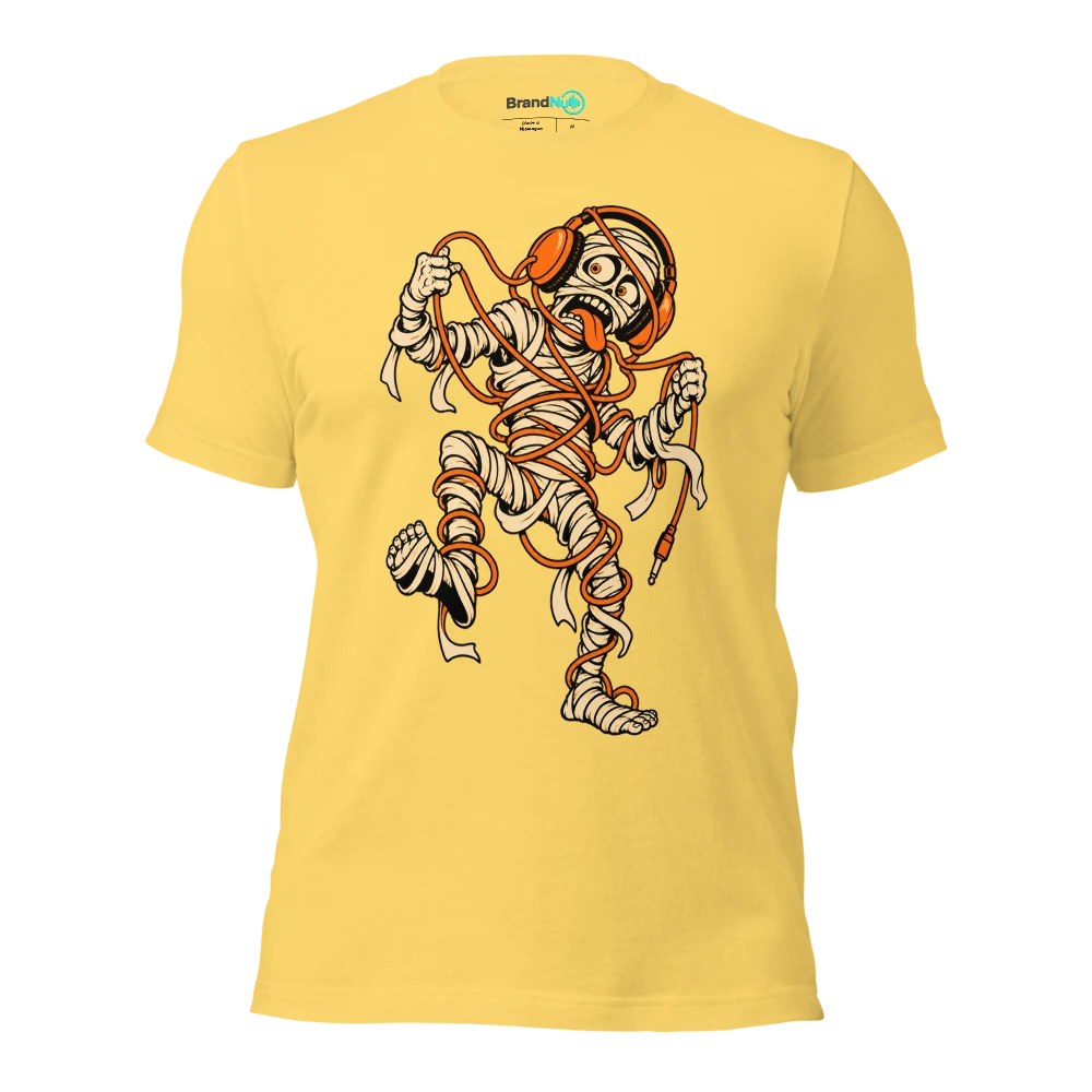 WRAPPED UP IN MY OWN HEADPHONES T Shirt Yellow Front