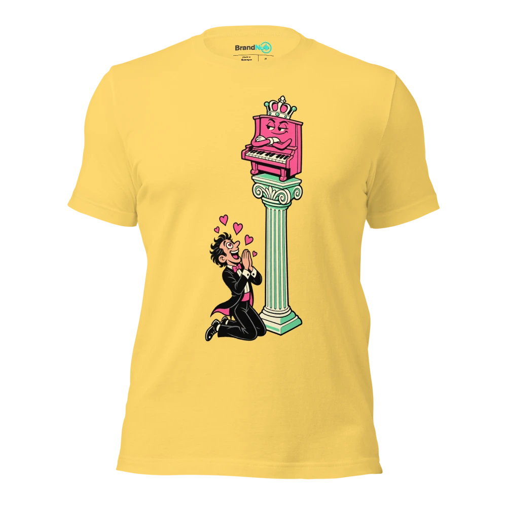 THE TOY PIANO HAS A SUPERIORITY COMPLEX T Shirt Yellow Front