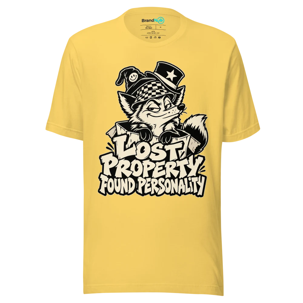 LOST PROPERTY FOUND PERSONALITY T Shirt Yellow Front