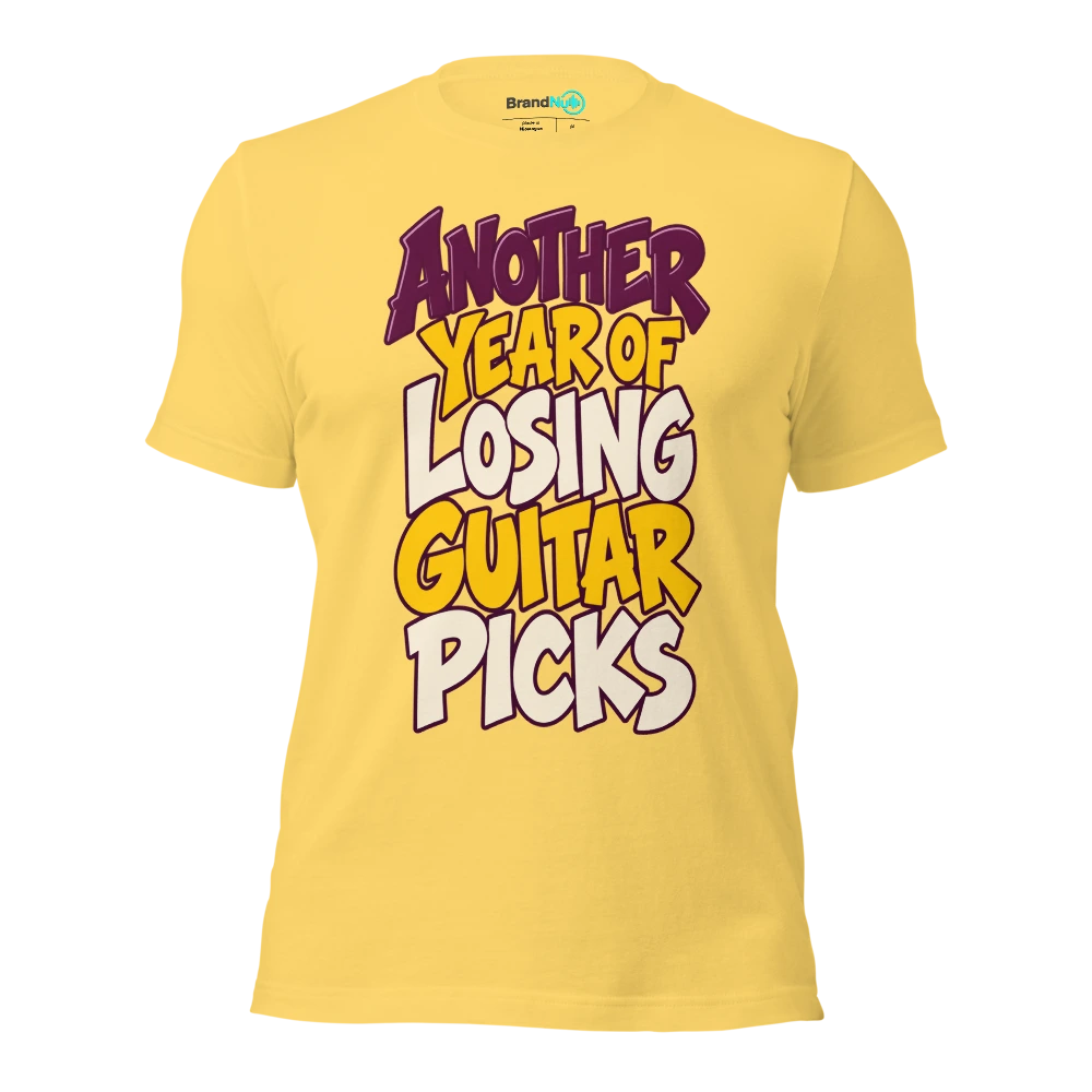 ANOTHER YEAR OF LOSING GUITAR PICKS T Shirt Yellow Front