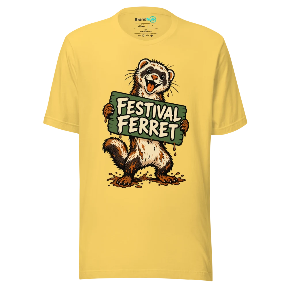 FESTIVAL FERRET T Shirt Yellow Front