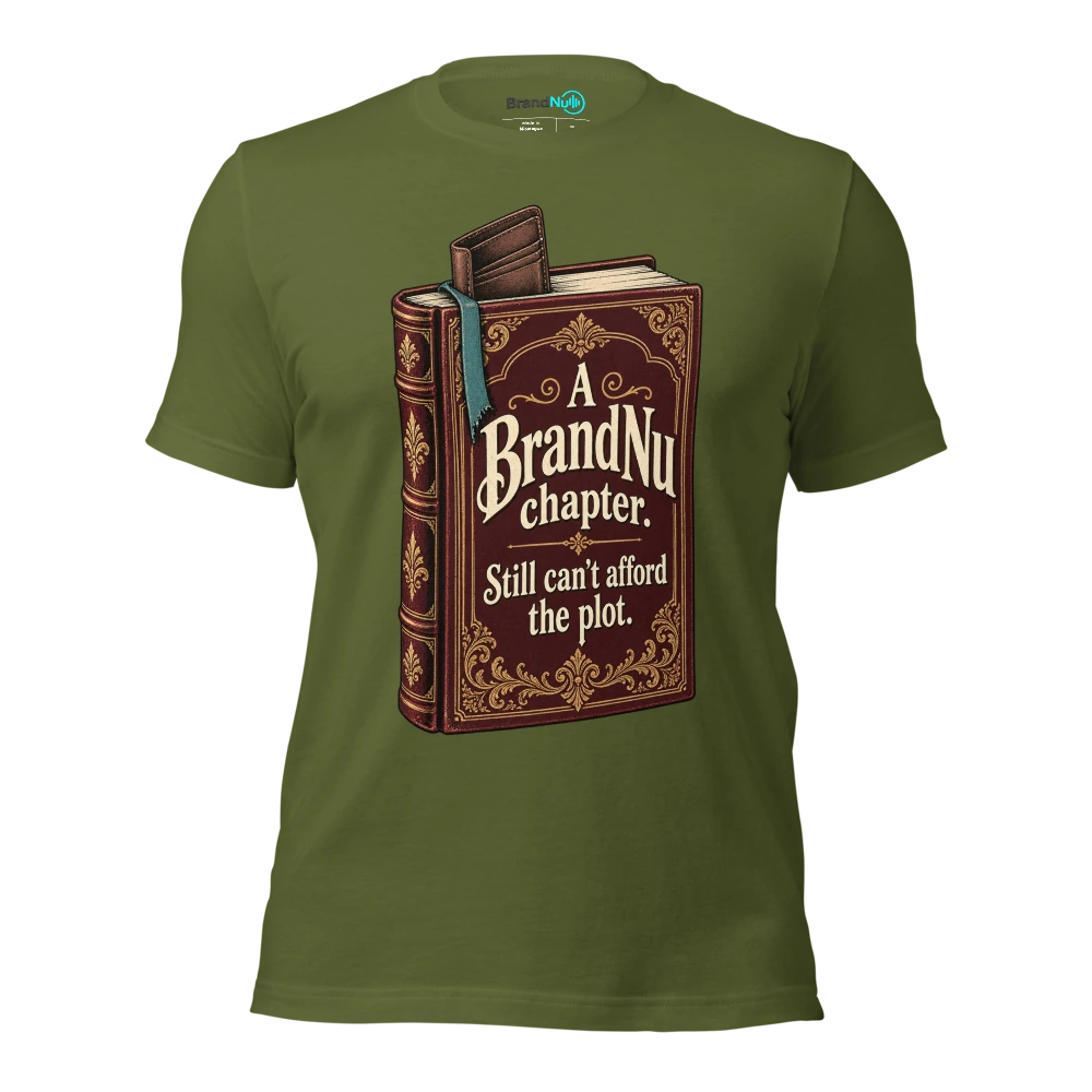 A BrandNu chapter. Still canÃ¢â‚¬â„¢t afford the plot T Shirt Olive Front