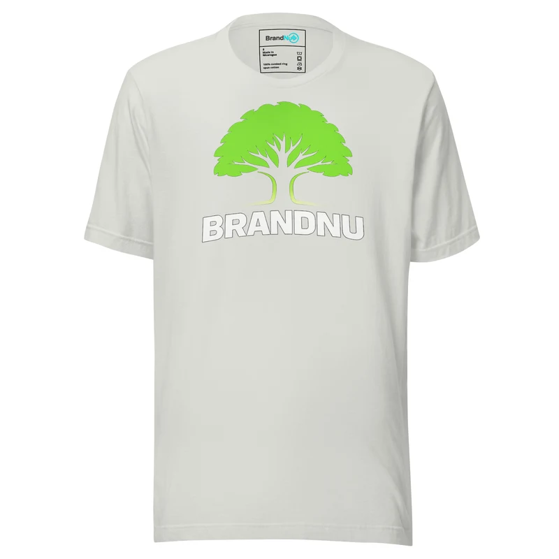BrandNu Solid Roots – Green Screen Rave Tee - Silver