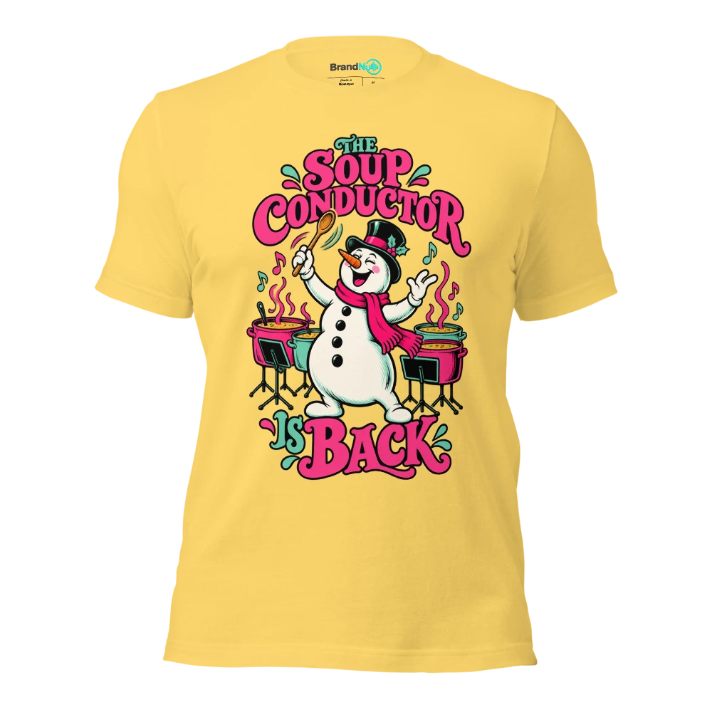 THE SOUP CONDUCTOR IS BACK T Shirt Yellow Front