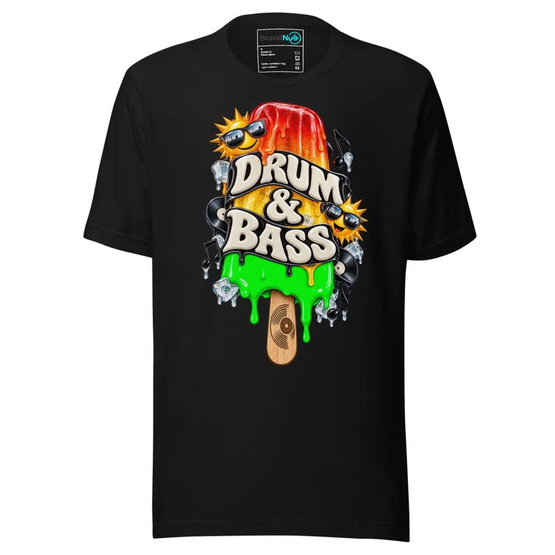 Melting Ice Drum and Bass T-SHIRT Frozen Bass Cartoon Edition