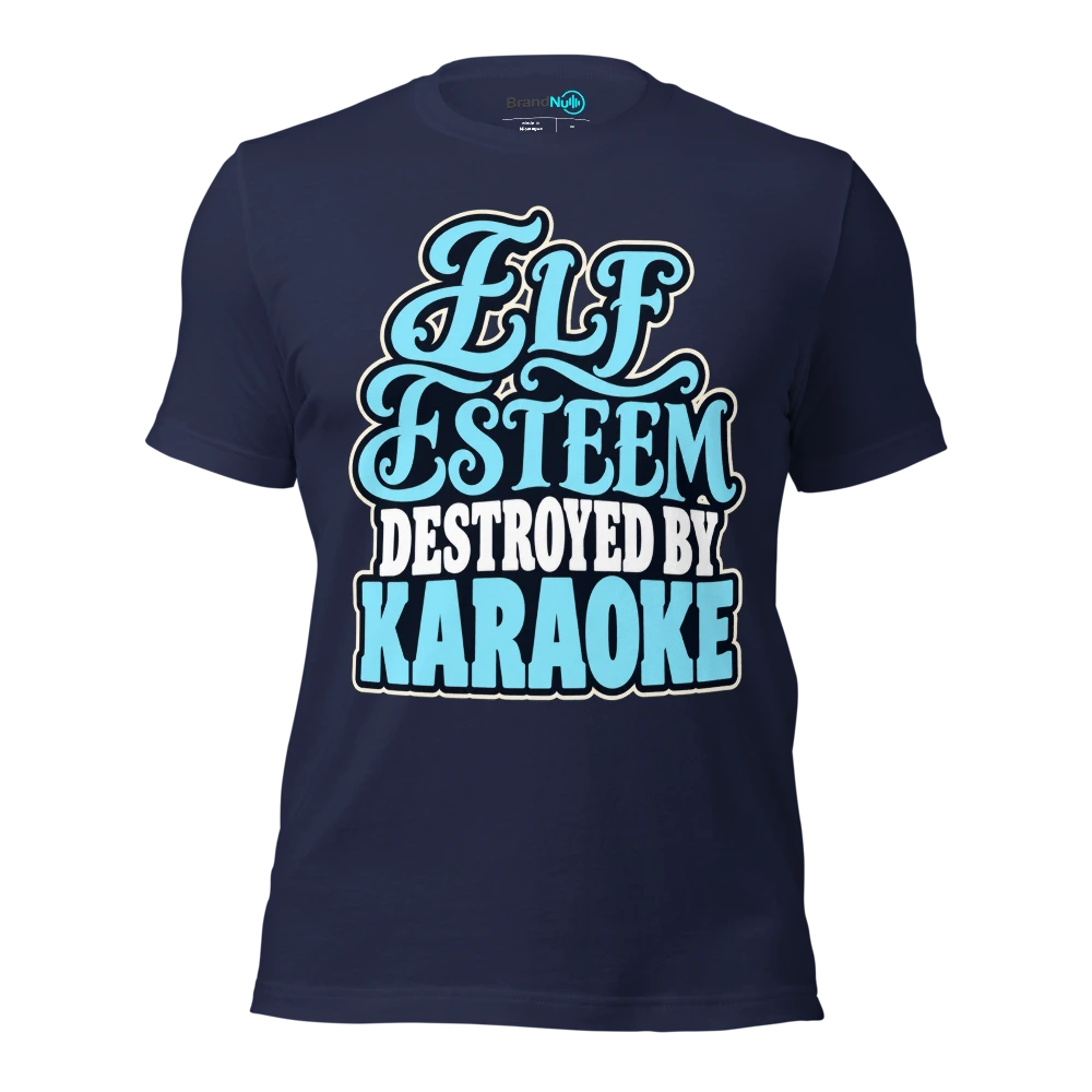 ELF ESTEEM DESTROYED BY KARAOKE T Shirt Navy Front