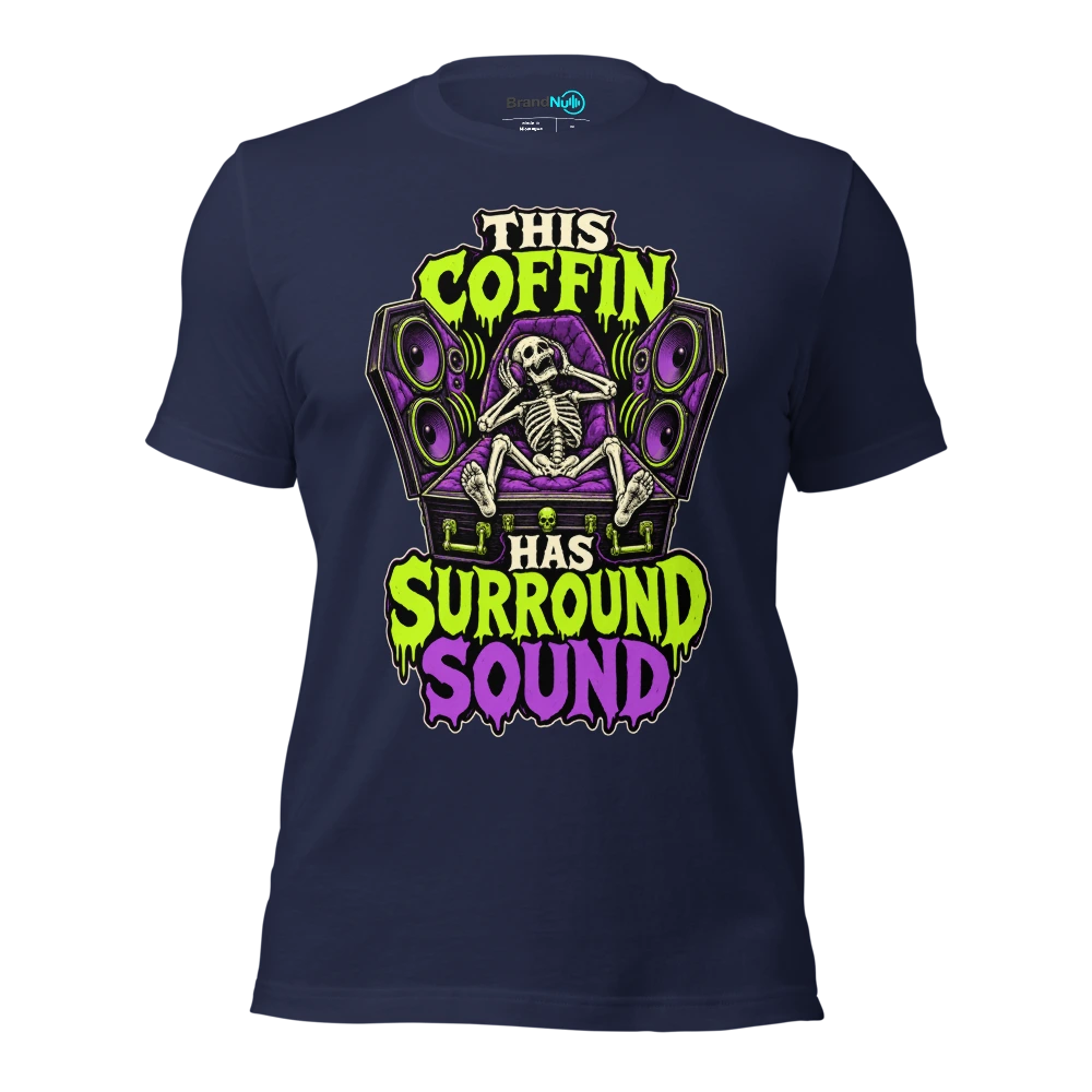 THIS COFFIN HAS SURROUND SOUND T Shirt - Navy - front - Ghost 2