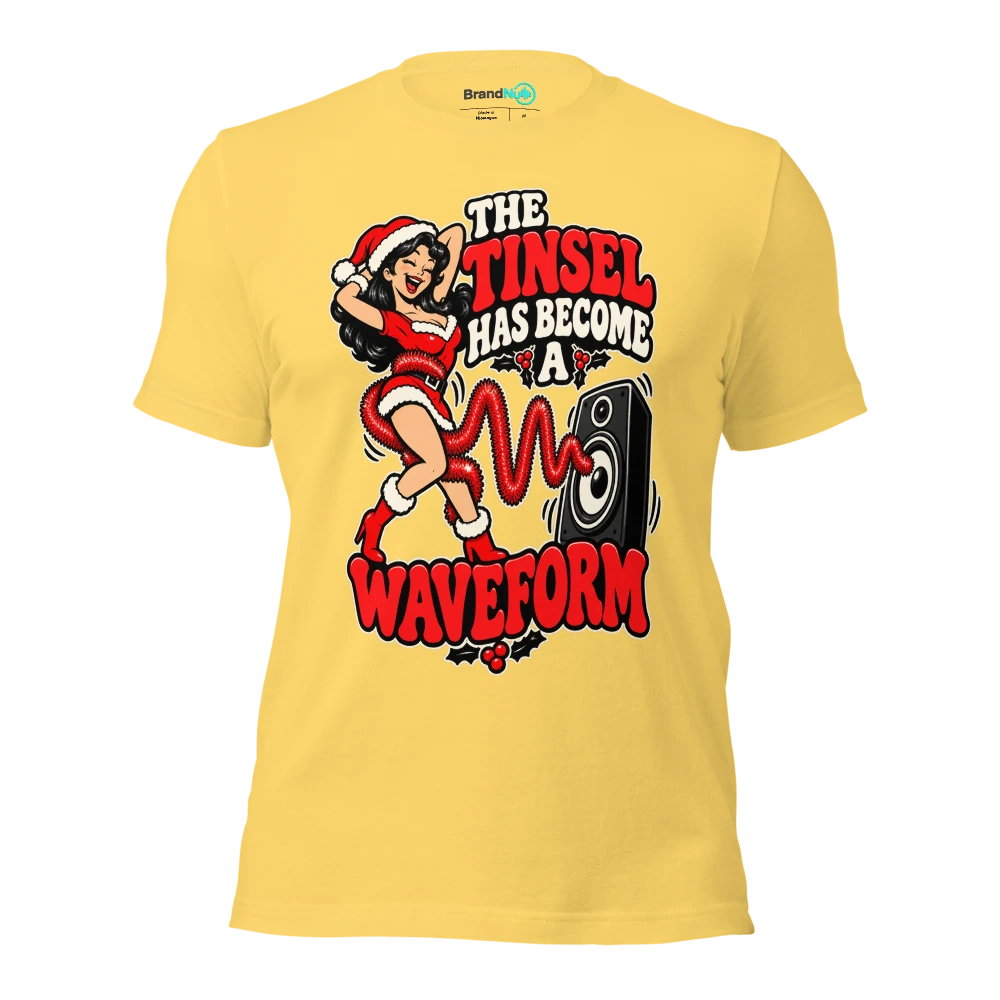 THE TINSEL HAS BECOME A WAVEFORM T Shirt Yellow Front