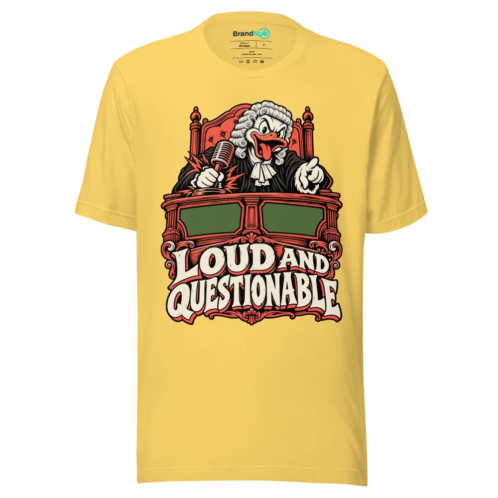 LOUD AND QUESTIONABLE T Shirt Yellow Front