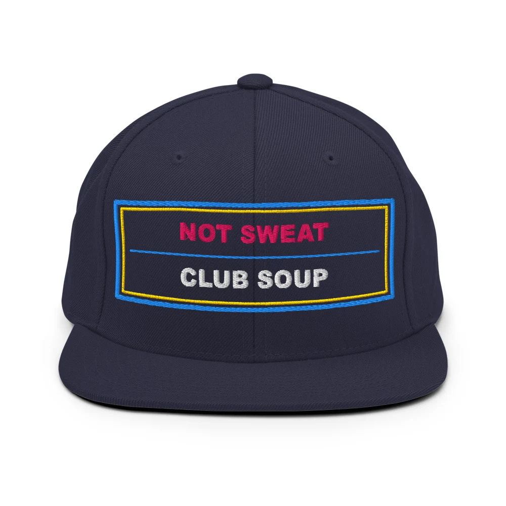 Not Sweat Club Soup Classic Snapback Navy front view