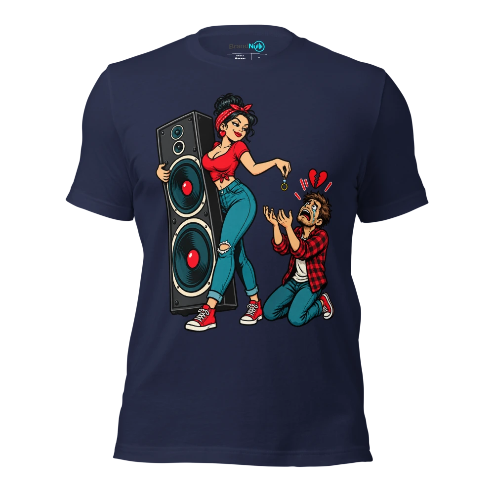 I RETURNED THE RING NOT THE SPEAKERS T Shirt Navy Front