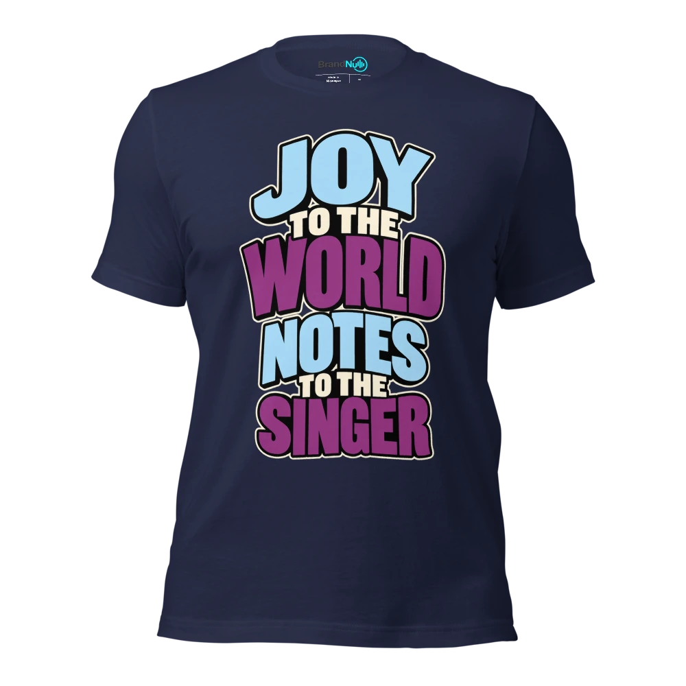 JOY TO THE WORLD NOTES TO THE SINGER T Shirt Navy Front