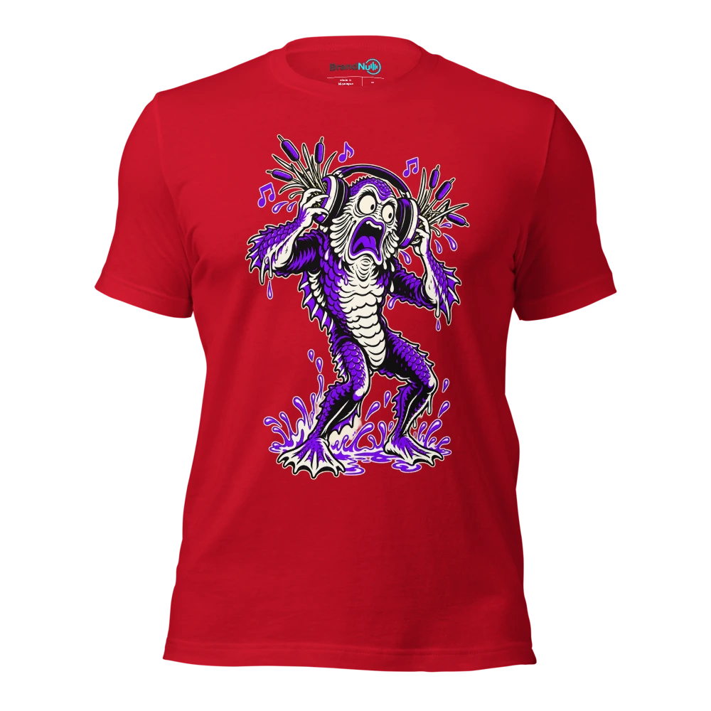 THE CREATURE FROM THE BASS LAGOON T Shirt Red Front