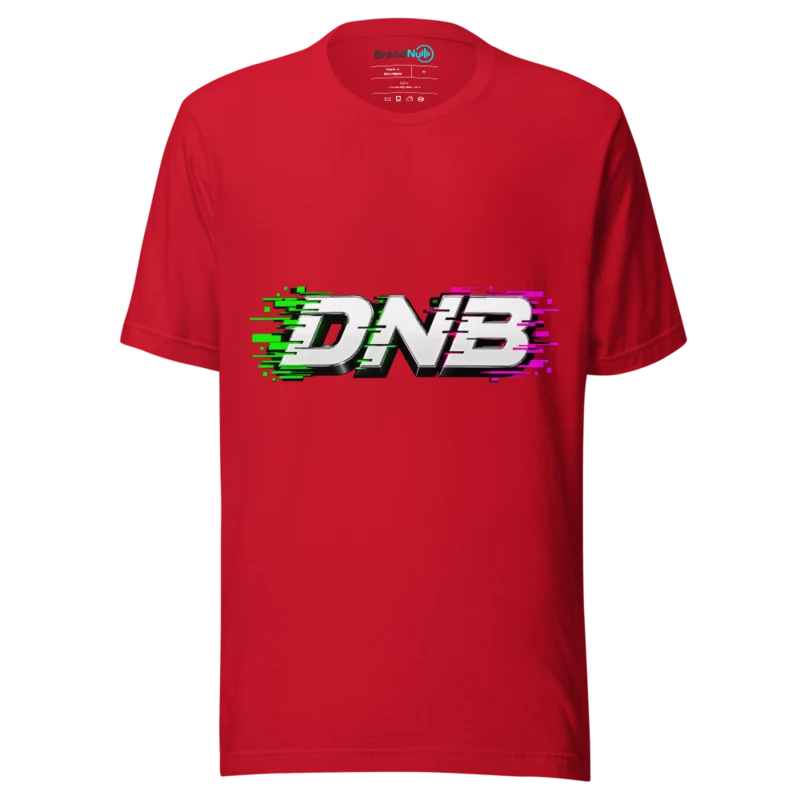 Glitch Fade Drum and Bass T Shirt - Digital Signal Green Screen Edition - Red