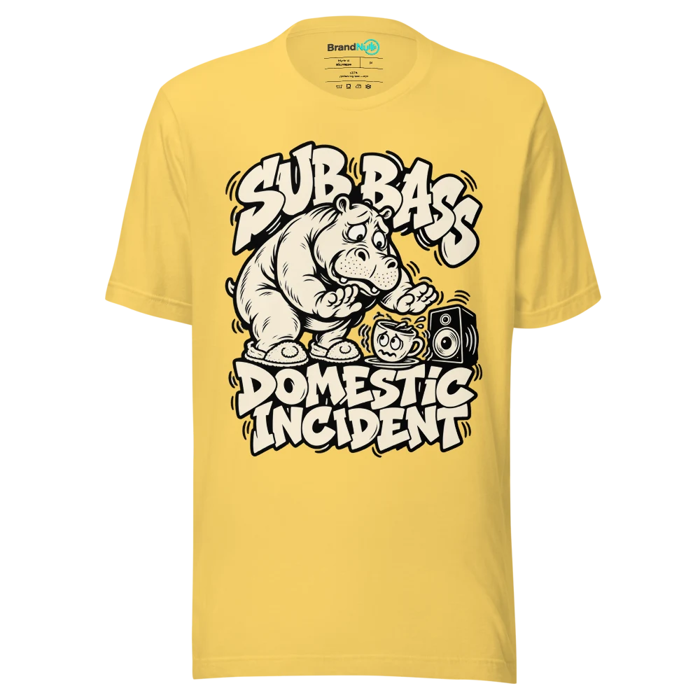 SUB BASS DOMESTIC INCIDENT T Shirt Yellow Front