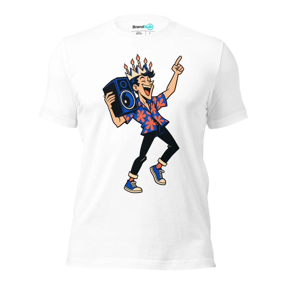 BORN TO DROP BASS FORCED TO COUNT CANDLES T Shirt White Front