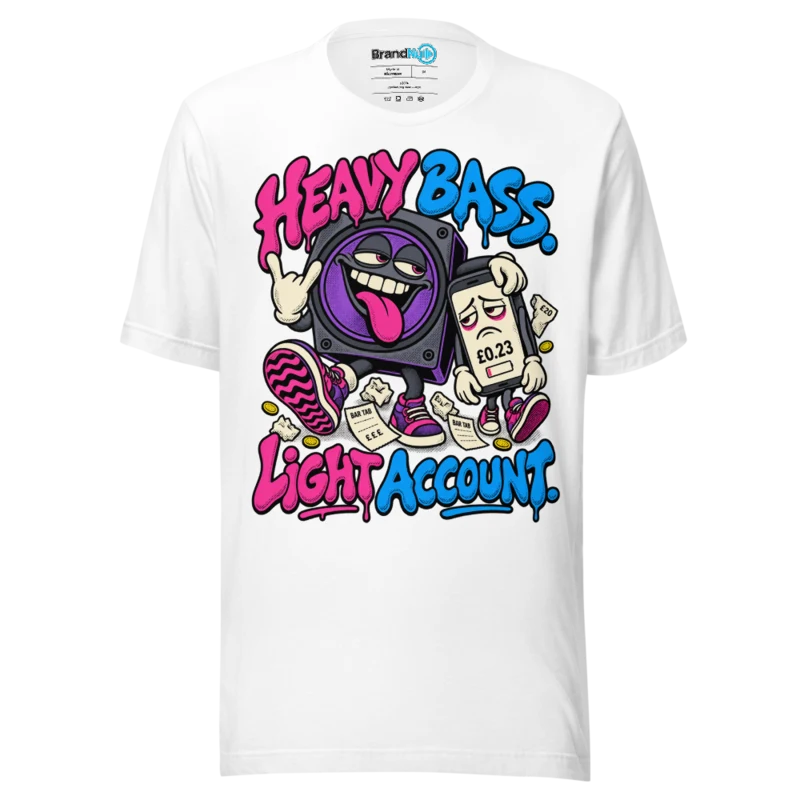 BrandNu Heavy Bass. Light Account. T-Shirt - White
