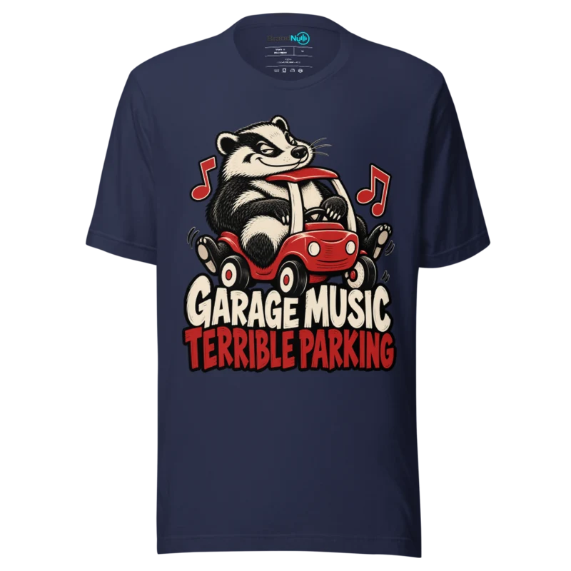 GARAGE MUSIC TERRIBLE PARKING T Shirt - Navy