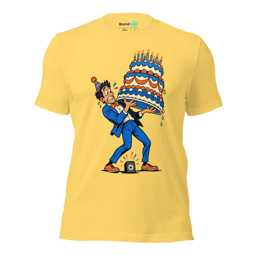 I DROPPED THE BASS NOT THE FUCKING CAKE T Shirt Yellow Front