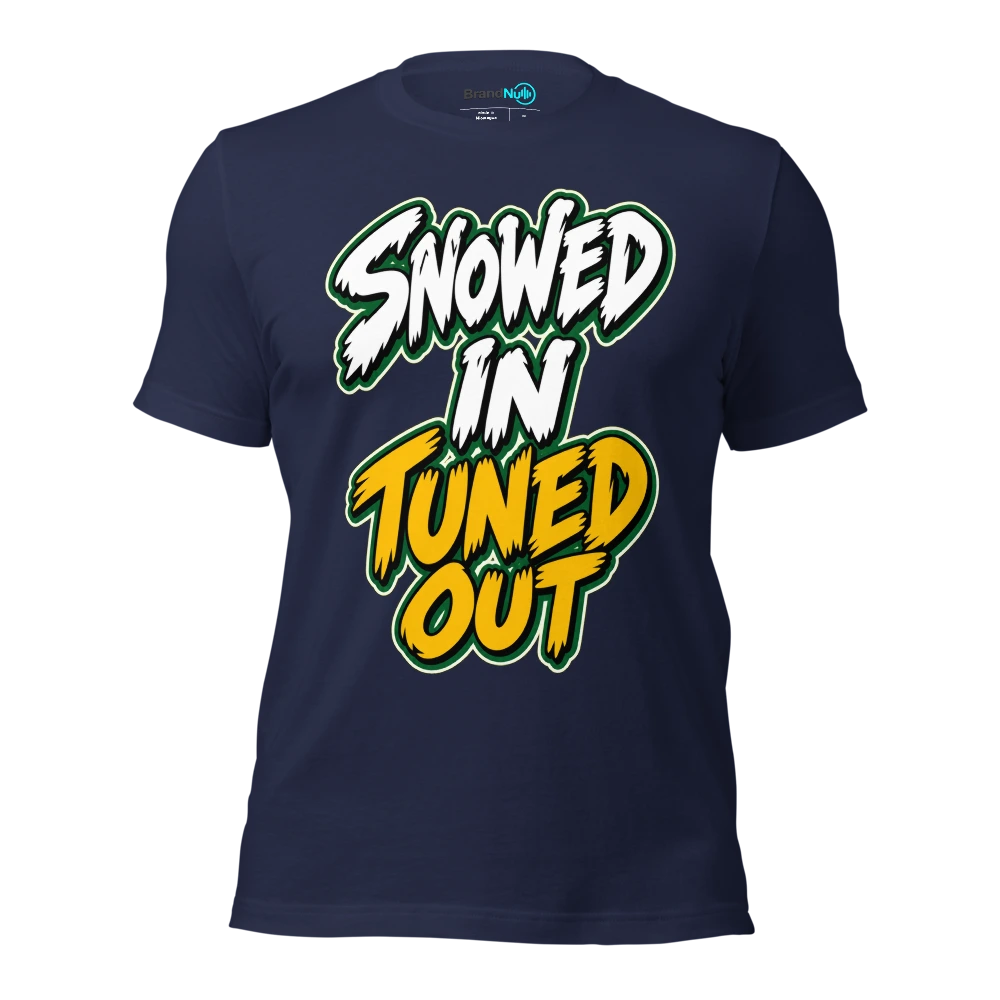 SNOWED IN TUNED OUT T Shirt Navy Front