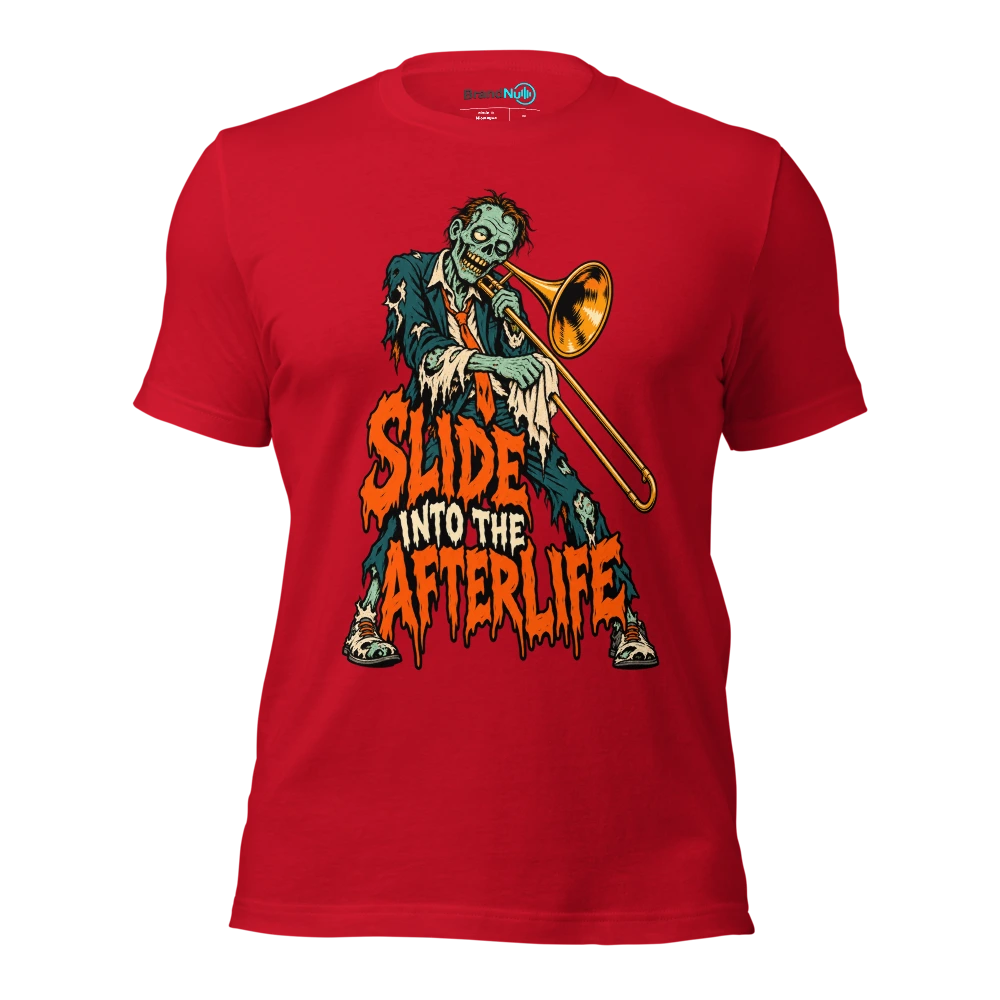 SLIDE INTO THE AFTERLIFE T Shirt Red Front