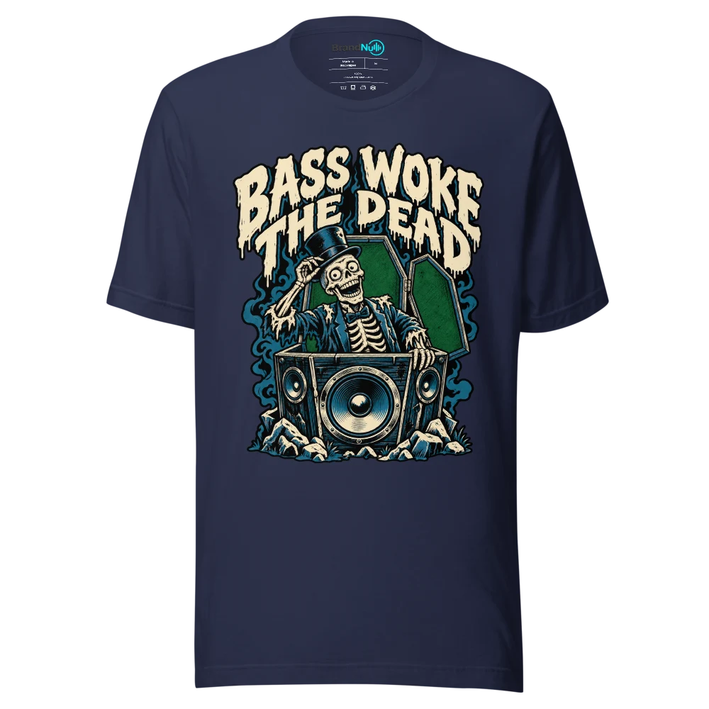 BASS WOKE THE DEAD T Shirt Navy Front