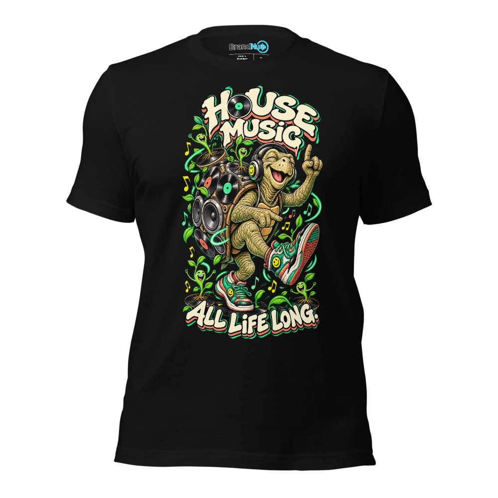 House Music All Life Long T Shirt Bold Block Statement
