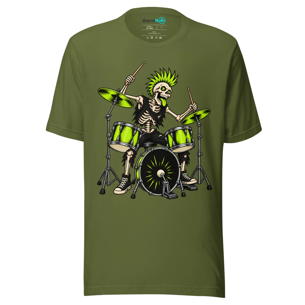 THIS DRUM KIT IS A JOINT EFFORT T Shirt Olive Front