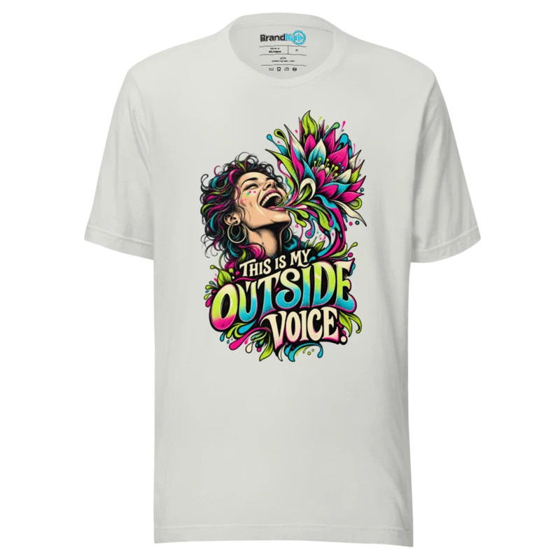 This Is My Outside Voice T Shirt - Asphalt
