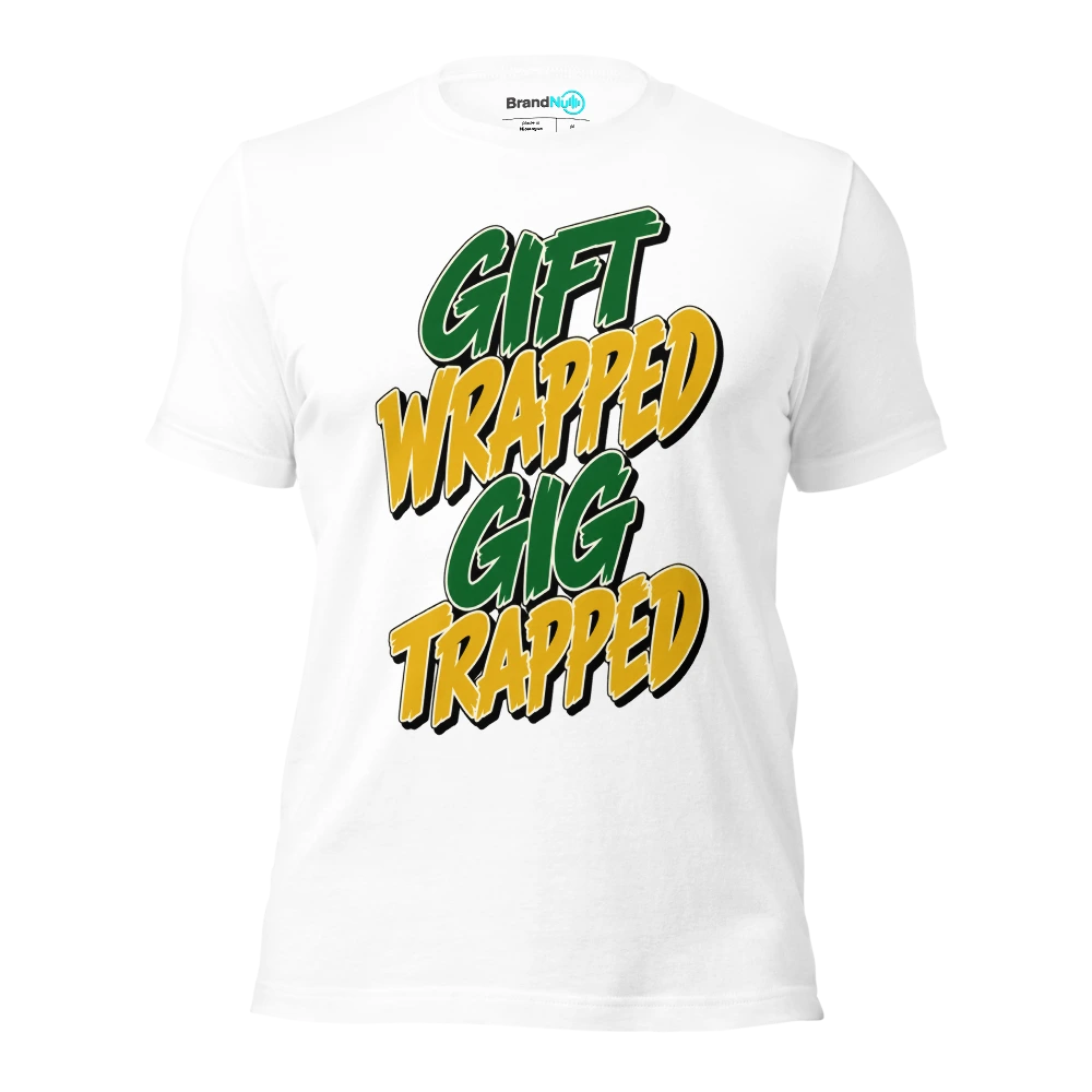 GIFT WRAPPED GIG TRAPPED T Shirt White Front