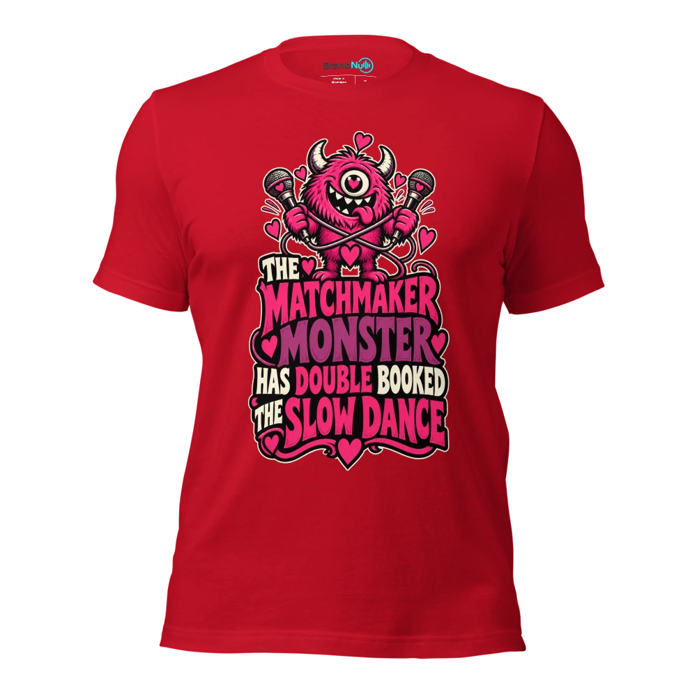 THE MATCHMAKER MONSTER HAS DOUBLE BOOKED THE SLOW DANCE T Shirt Red Front