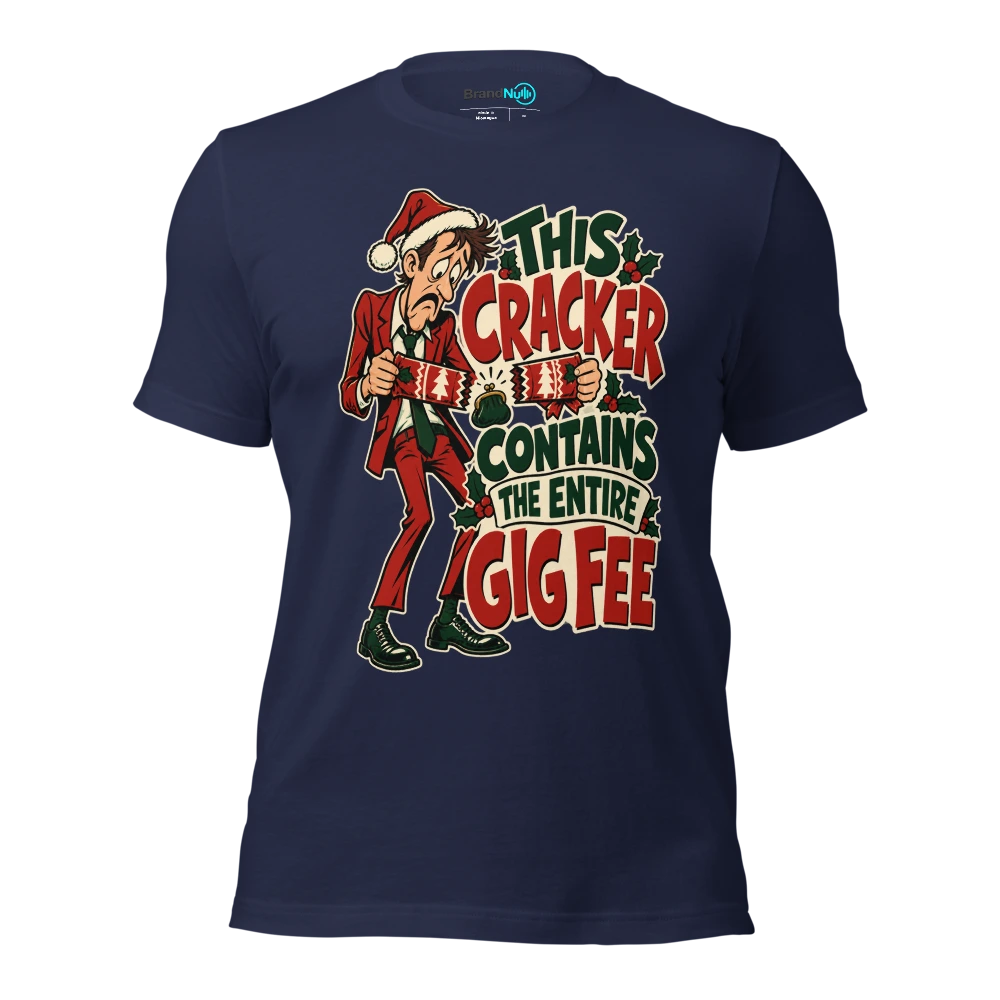 THIS CRACKER CONTAINS THE ENTIRE GIG FEE T Shirt Navy Front