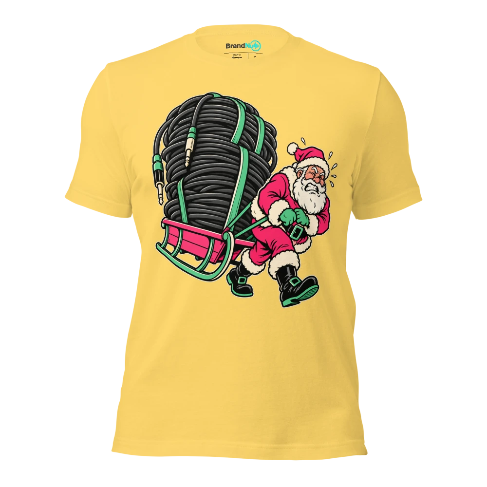 THE SLEDGE HAS BETTER CABLE STORAGE T Shirt Yellow Front