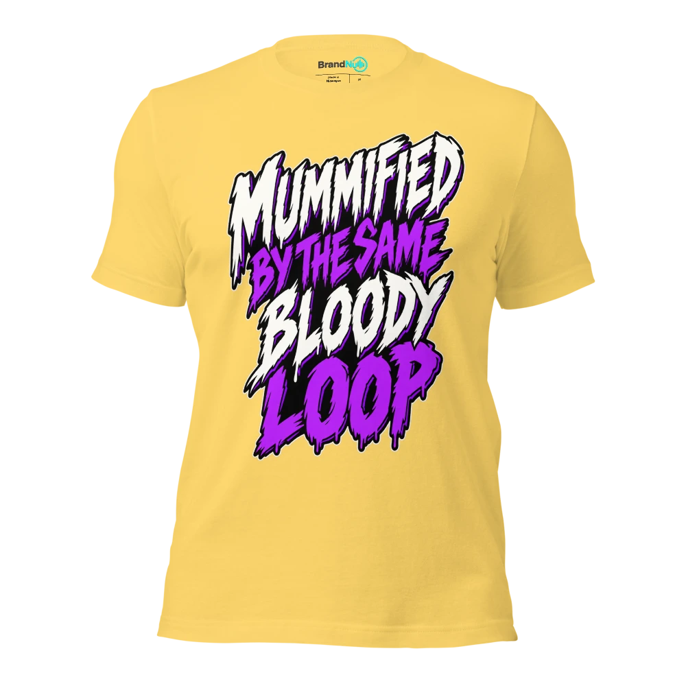 MUMMIFIED BY THE SAME BLOODY LOOP T Shirt Yellow Front