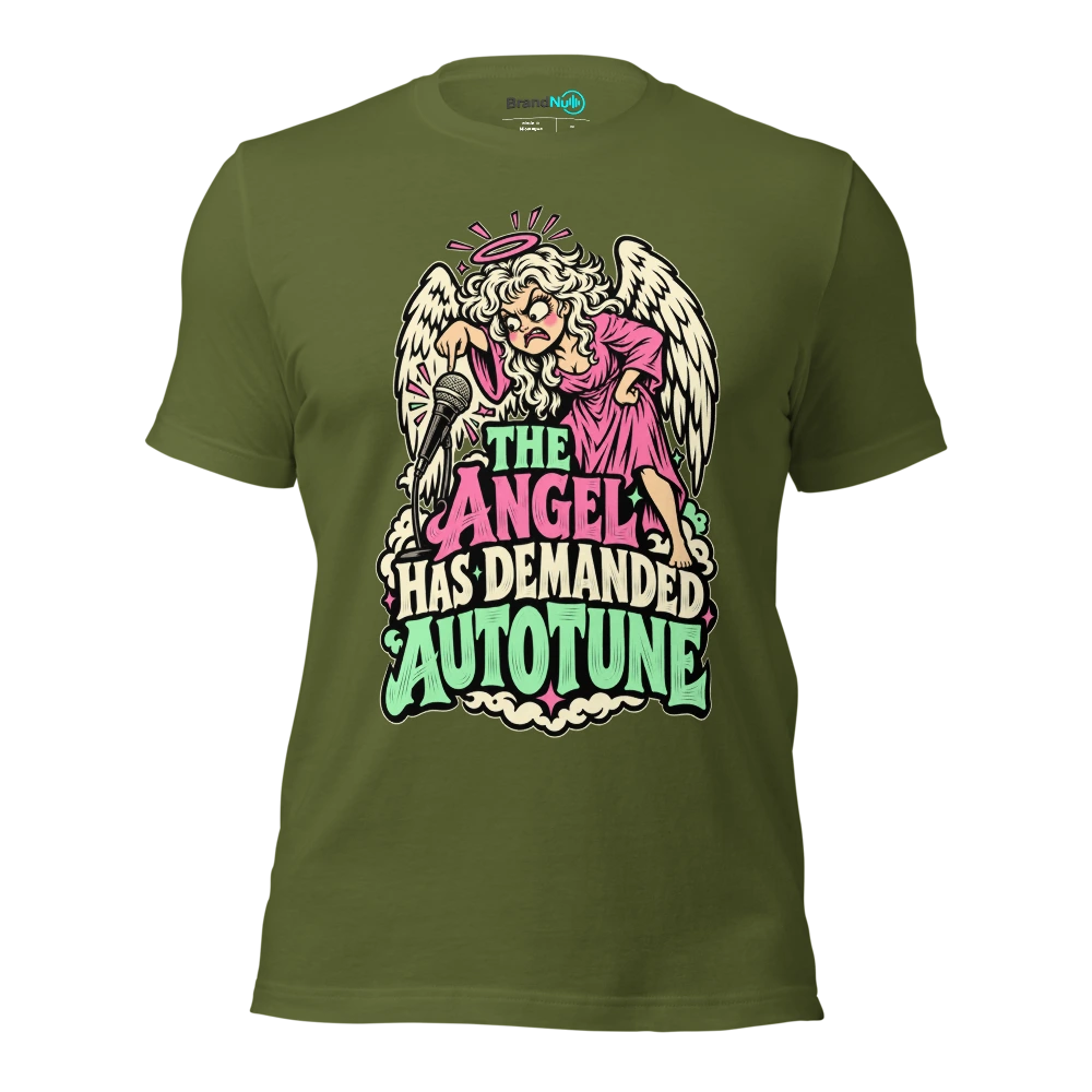 THE ANGEL HAS DEMANDED AUTOTUNE T Shirt Olive Front