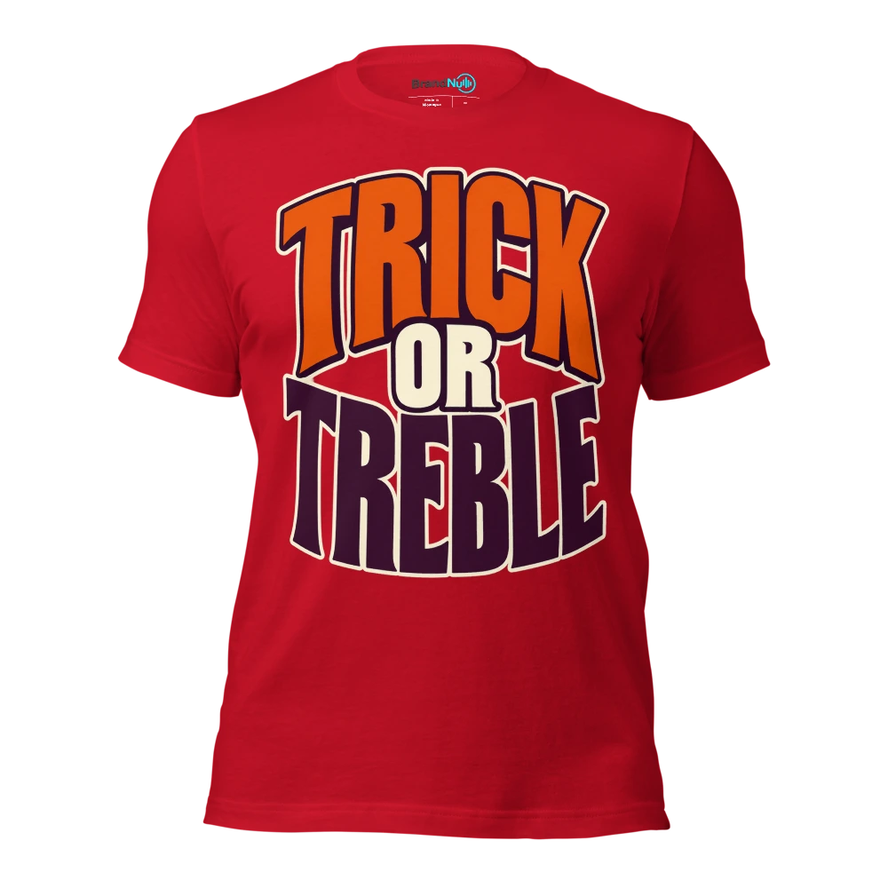 TRICK OR TREBLE T Shirt Red Front