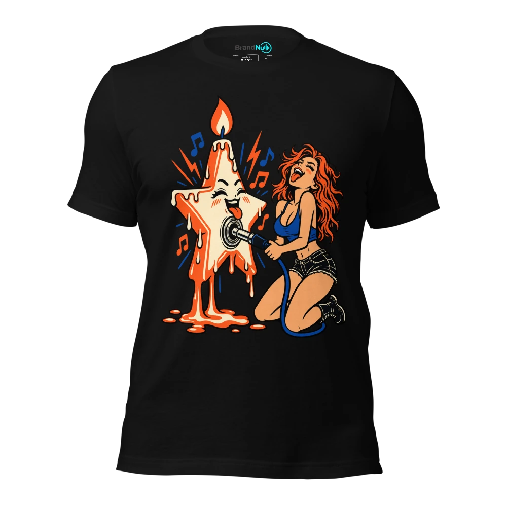THE BIRTHDAY WISH HAS AN AUX SOCKET T Shirt Black Front